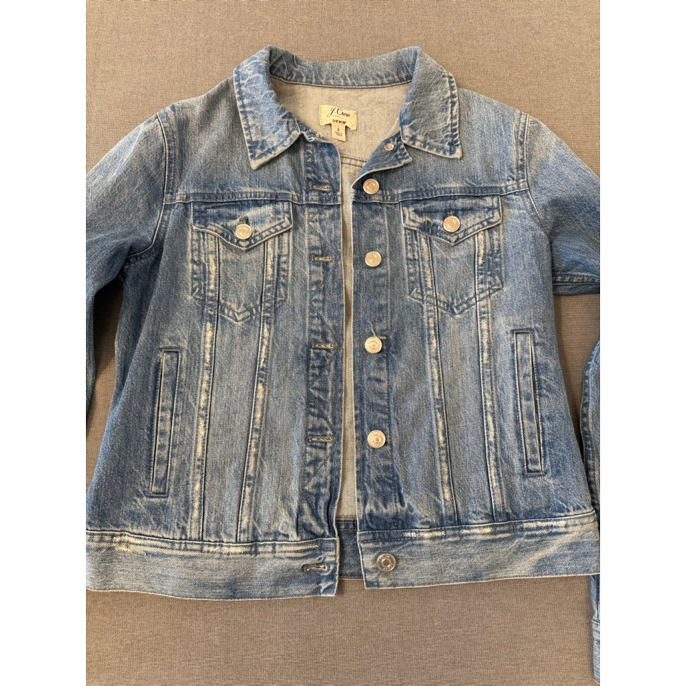 J Crew Classic Regular Fit Denim Jacket 100% Cotton Light Blue Size S - Picture 7 of 8